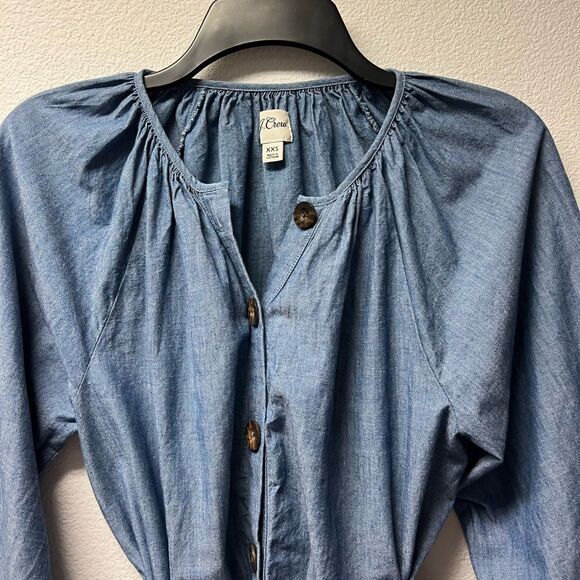 J. Crew Tie-sleeve Button-front Chambray Shirt Dress - Picture 5 of 11